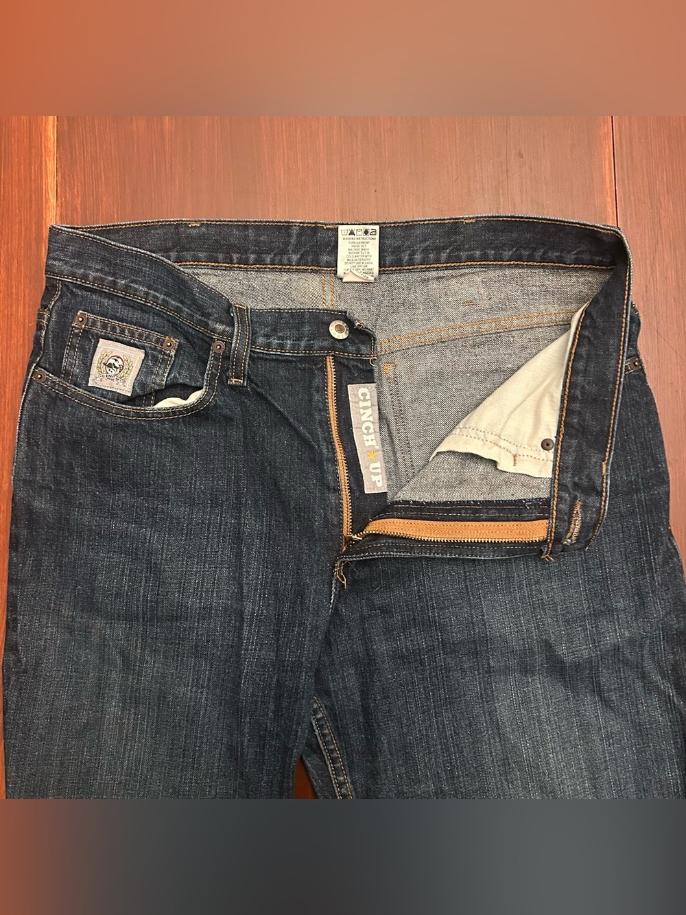 Cinch Silver Label Men's 35x36 Dark Blue Slim Straight Jeans